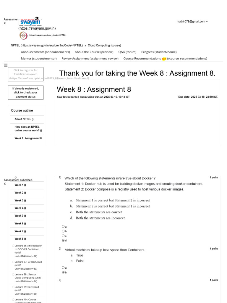 Cloud Computing - - Unit 11 - Week 8 | PDF