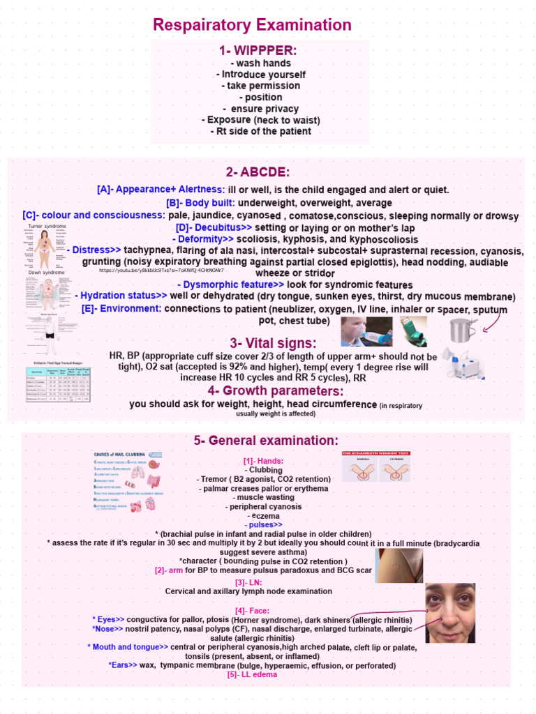 Comprehensive Pediatric Respiratory Exam Guide | PDF | Medical ...