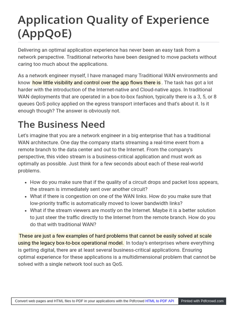 2.1 Application Quality of Experience | PDF | Computer Network ...
