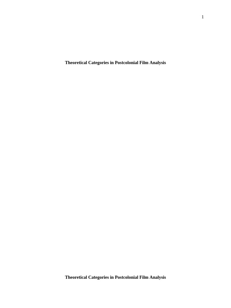 TheoreticalCategoriesinPostcolonialFilmAnalysis Z | PDF ...