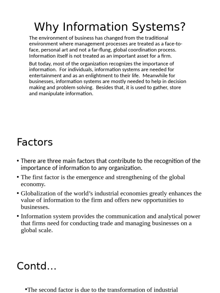 Why Information Systems | PDF | Information | System