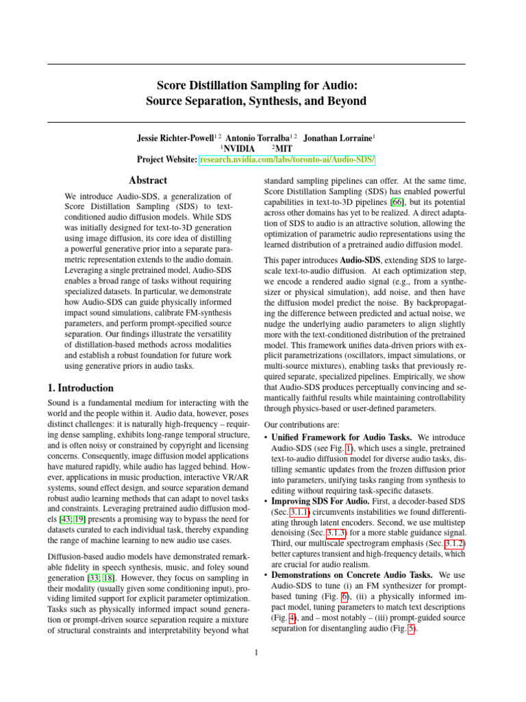 Score Distillation Sampling For Audio: Source Separation, Synthesis ...