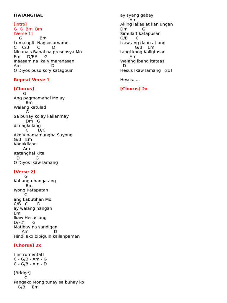 Itatanghal Spring Worship 1 | PDF