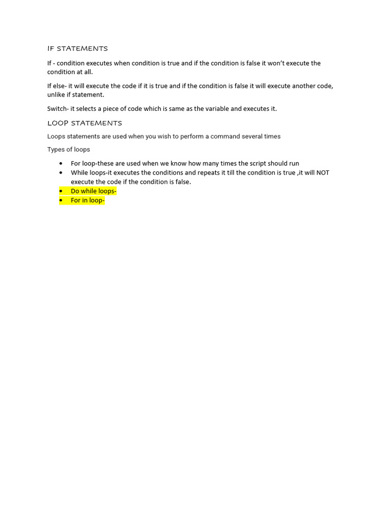 Understanding If and Loop Statements | PDF
