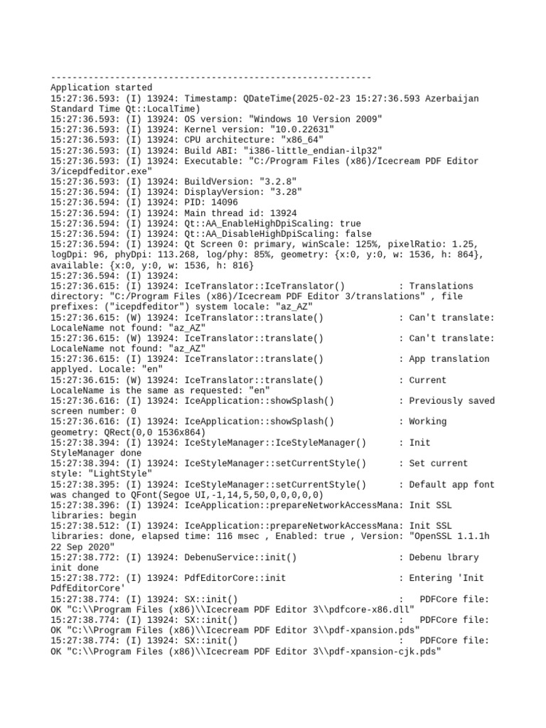Icecream PDF Editor 3 Launch Log | PDF | Microsoft Windows | Operating ...