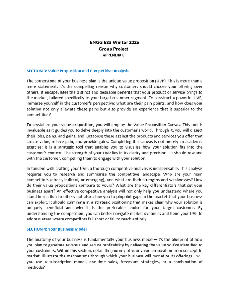 ENGG 683 Project Appendix C | PDF | Business Model | Business