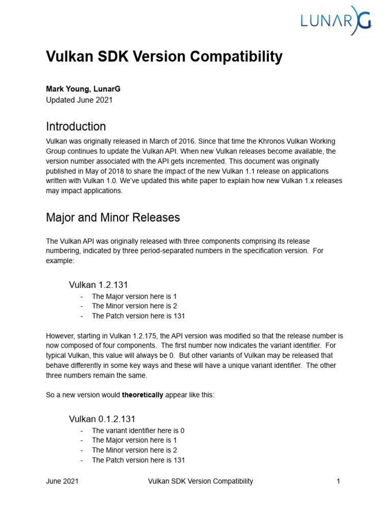 Vulkan SDK Version Compatibility June2021 | PDF | Software Development ...