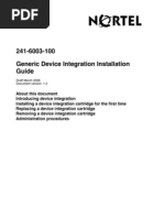 241-6003-100 Generic Device Integration Installation Guide: Draft March 2006 Document Version: 1.3