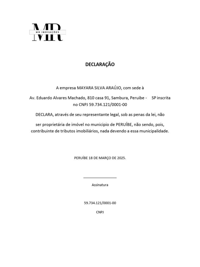 Declaracao Municipal Novo | PDF