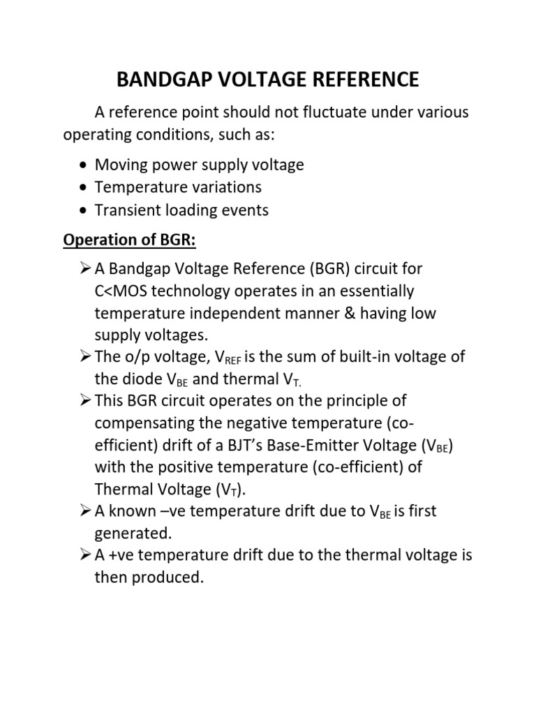 BGR Circuit Design for CMOS Technology | PDF | Power Supply | Power ...