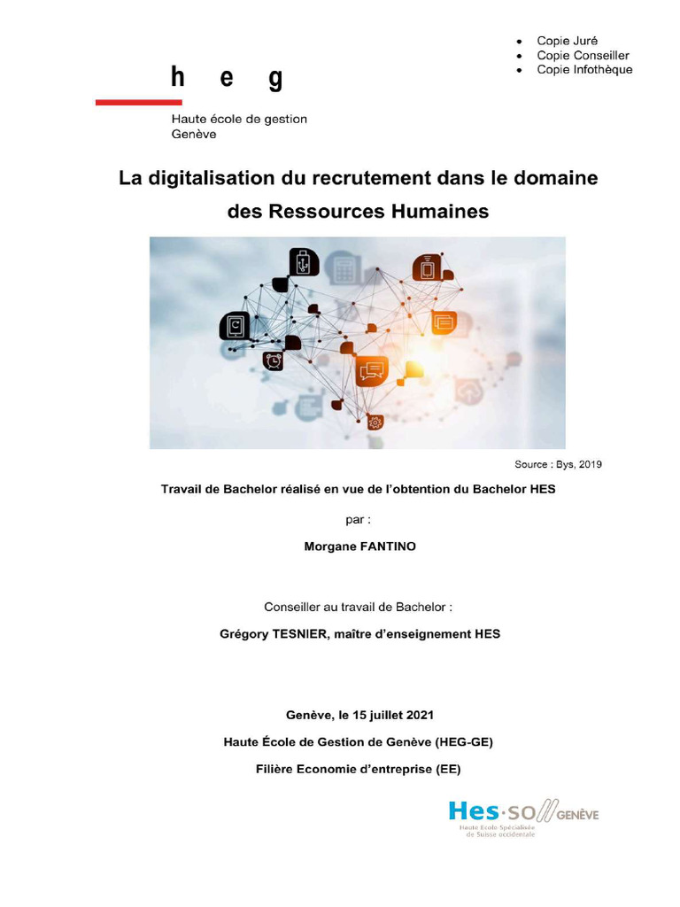 memoi digitation du recrutement dans le domaine des ressources humaine ...
