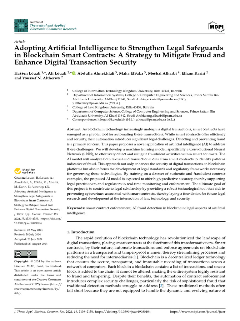 AI-Enhanced Fraud Detection in Smart Contracts | PDF | Artificial ...