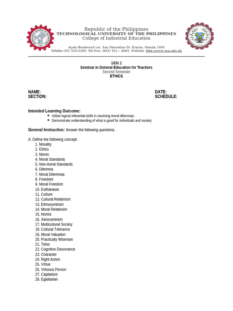 Written Activity No. 6 - Ethics | PDF | Justice | Crime & Violence