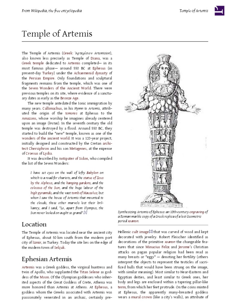 Temple of Artemis | PDF | Classical Antiquity | Religion And Belief