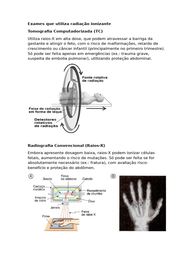 Exames Radiológicos na Gravidez: Riscos e Cuidados | PDF
