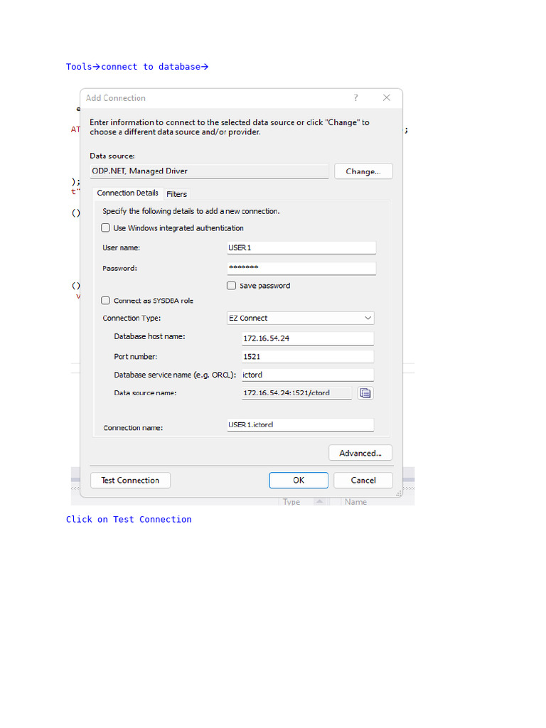 Oracle Database Connection in C# | PDF | Data | Databases