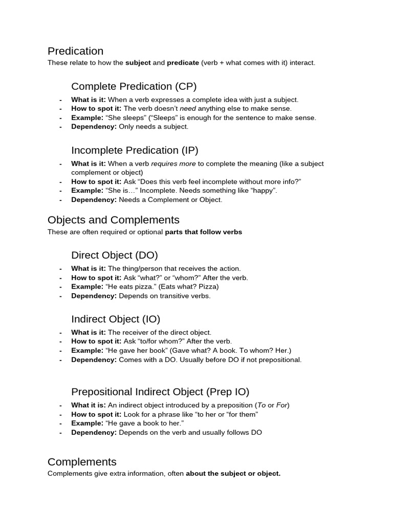 Incomplete vs Complete Predication | PDF | Verb | Subject (Grammar)