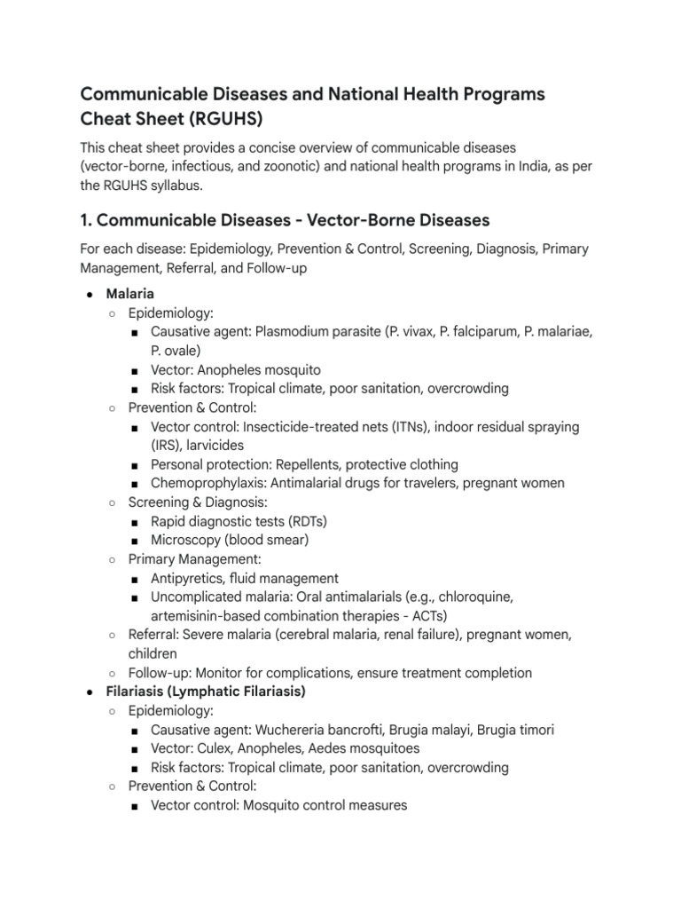 Overview of Communicable Diseases in India | PDF | Malaria | Infection