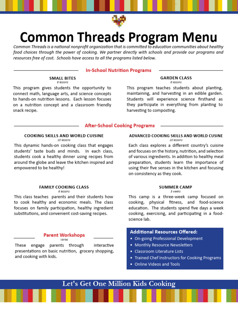 Kids Cooking Programs for Healthy Eating | PDF | Meal | Cooking