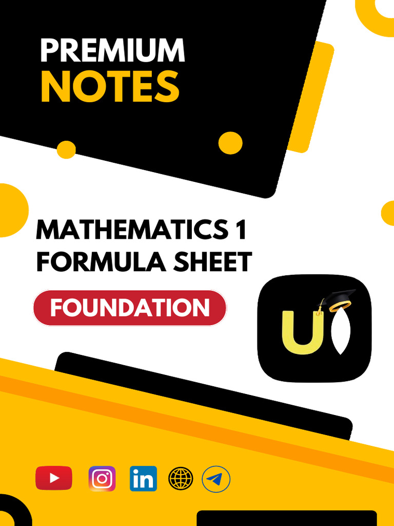 Grade 10 Mathematics Formula Sheet | PDF