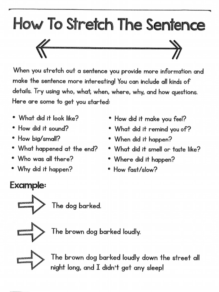 Stretch Out Sentence | PDF
