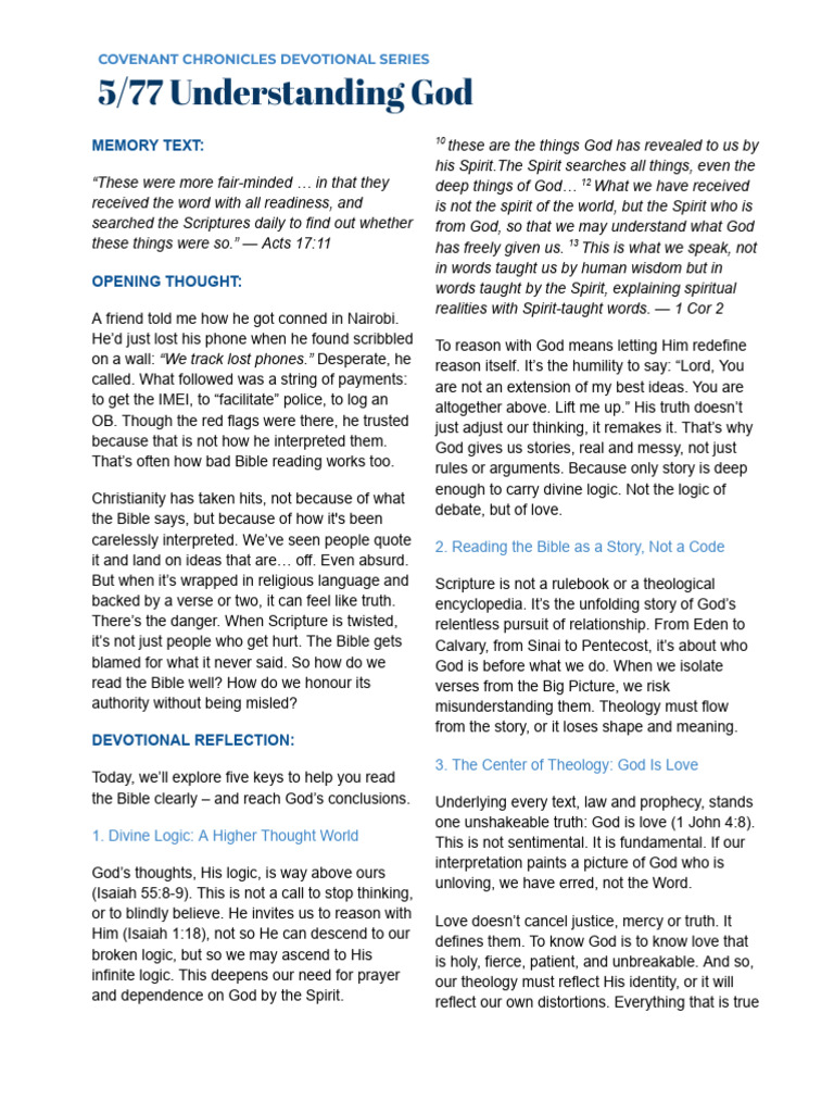 CCDS 05 Understanding God | PDF | Jesus | Bible