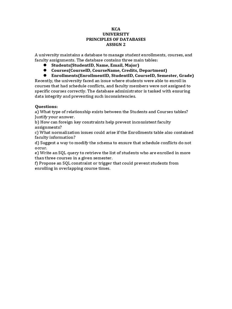 Databases Assign 2 | PDF