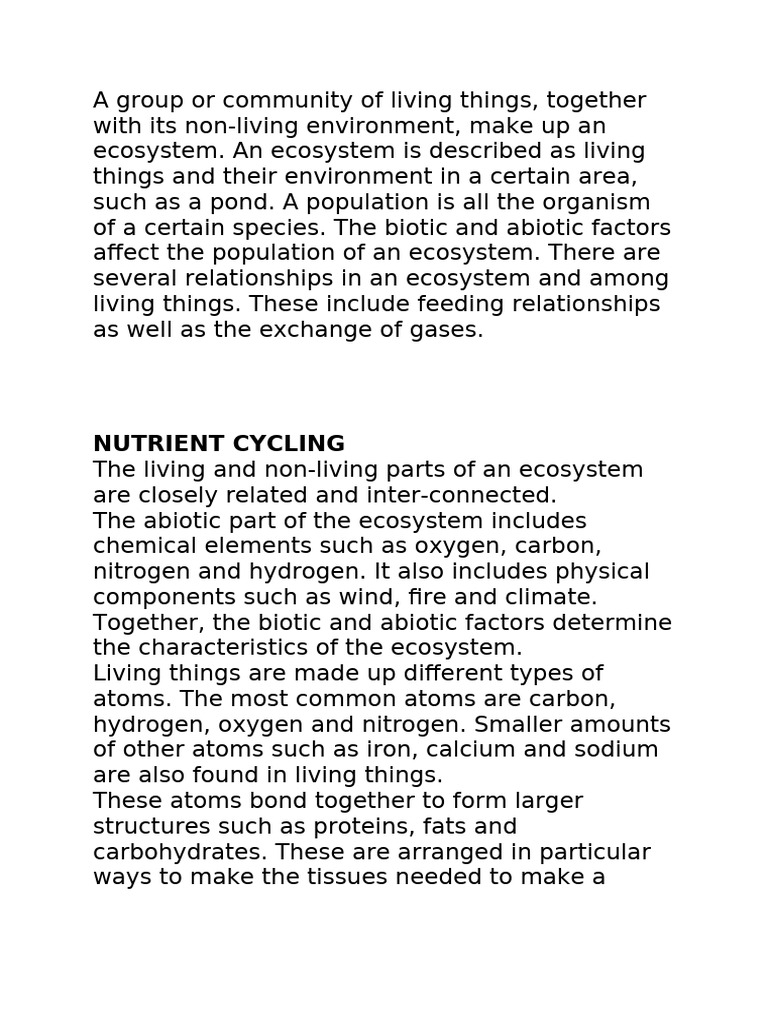 Nutrient Cycling | PDF