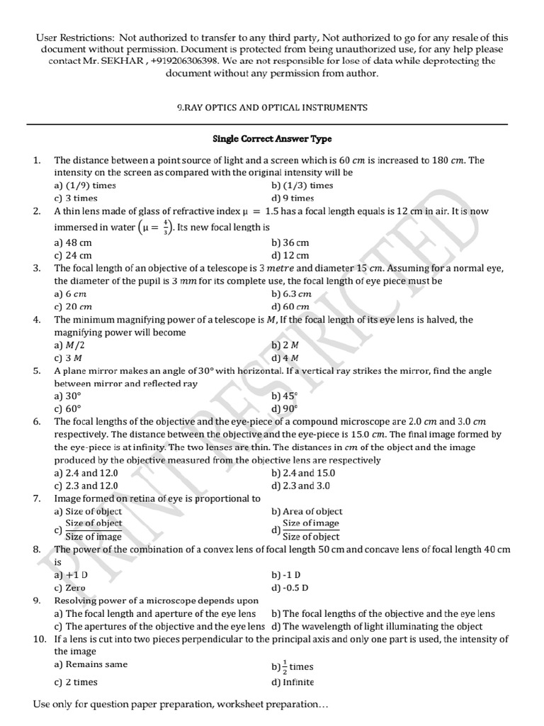 9ray Optics and Optical Instruments 1600 PDF - Gdrive.vip | PDF