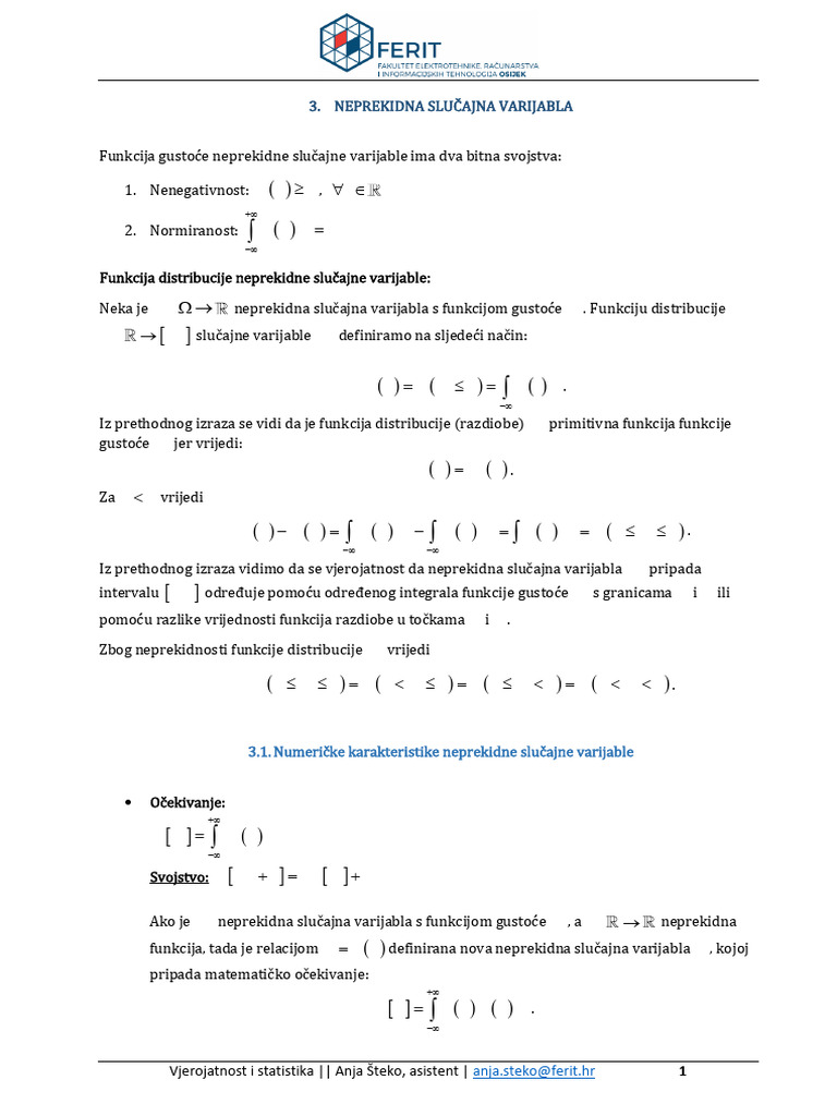 AV 7, 9, 10 - Neprekidna Slučajna Varijabla | PDF
