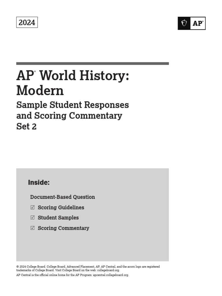 2024 AP World History DBQ Scoring Guide | PDF | Empire Of Japan ...
