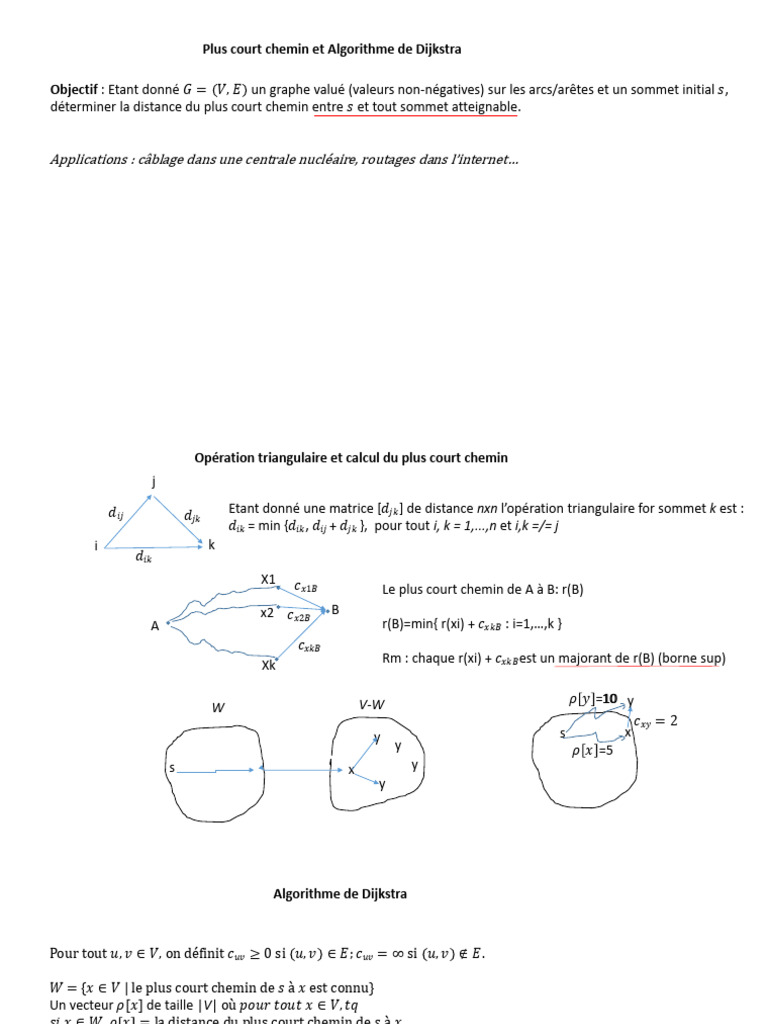 Plus court chemin et Dijkstra | PDF | Algorithmes et structures de ...
