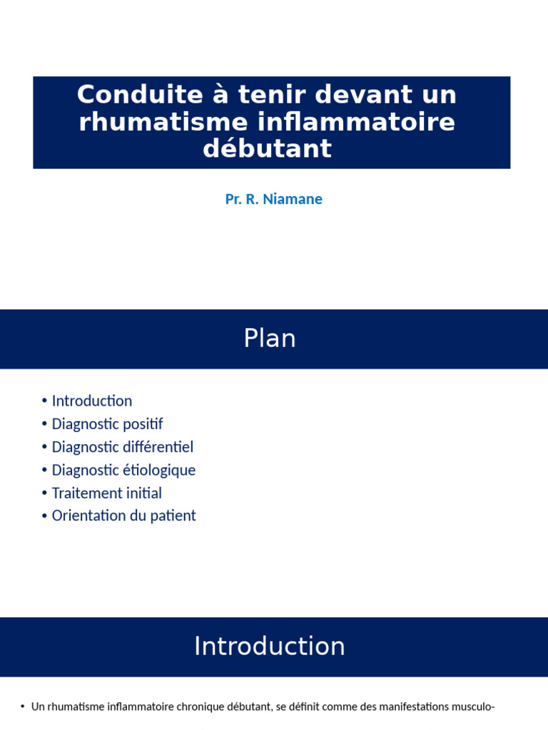 Prise en charge du rhumatisme inflammatoire | PDF | Arthrose | Médecine ...