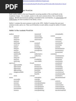 AWL Sublists With Word Forms