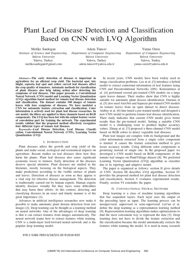 Tomato Leaf Disease Detection Using CNN | PDF | Deep Learning ...