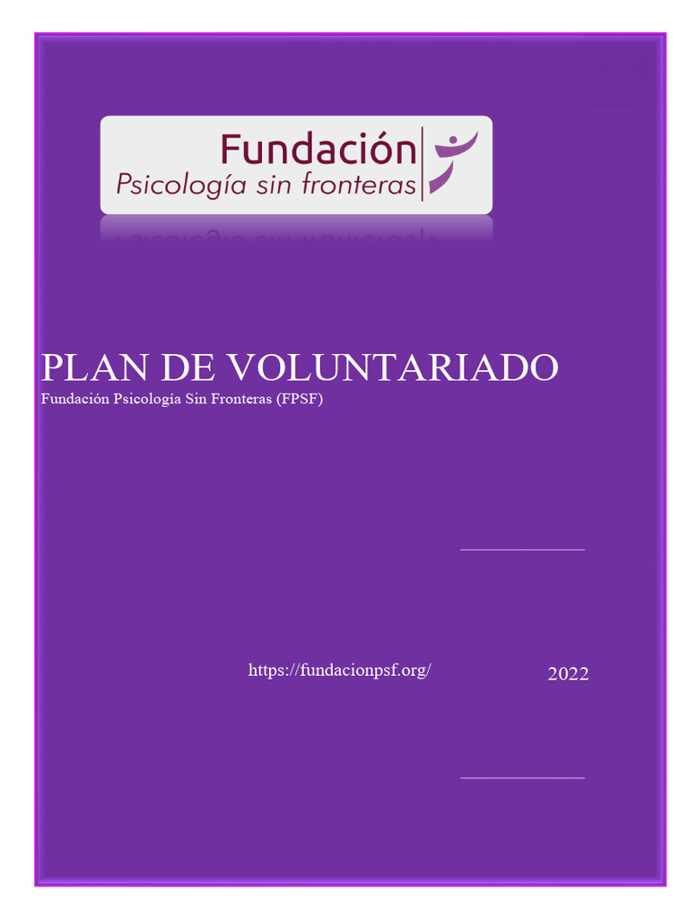 Plan Voluntariado FPSF | PDF | Sicología | Madrid