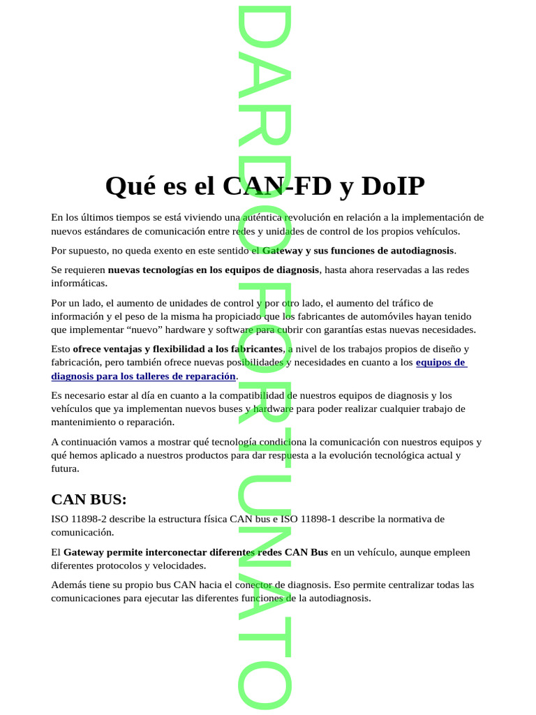 Introducción a CAN-FD y DoIP | PDF | Hardware de la computadora ...