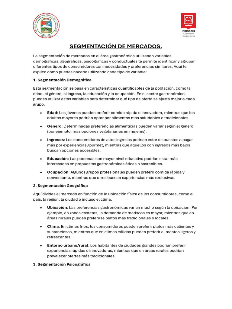 Segmentación de Mercados | PDF | Comportamiento | Marketing