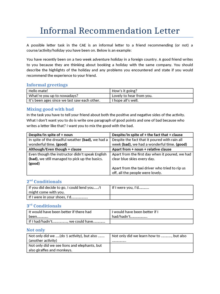 Informal Recommendation Letter1 | PDF | Linguistic Morphology | Languages