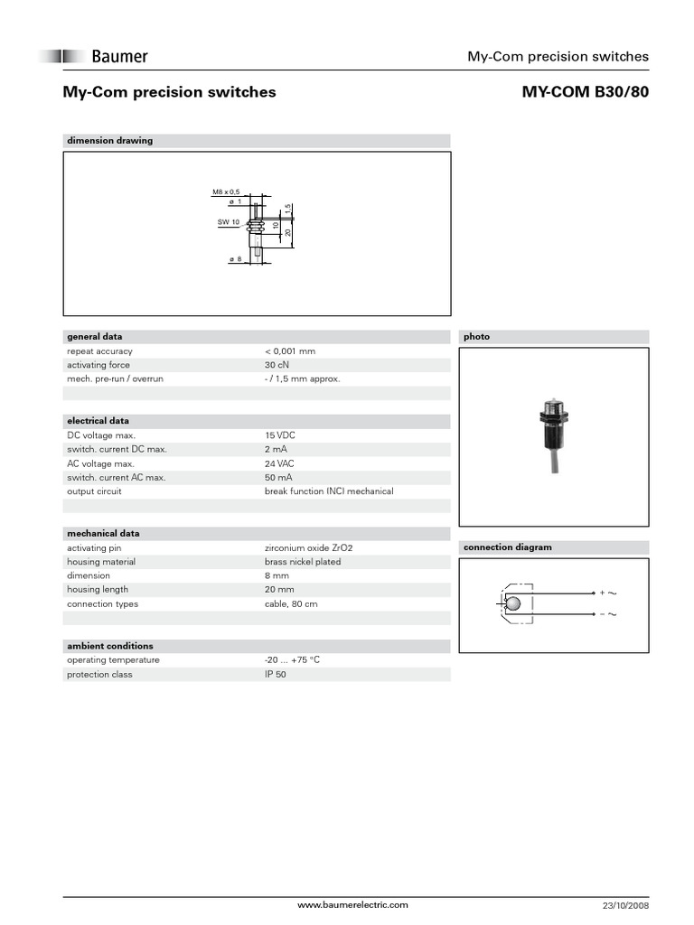 My - Com - B30 - 80 Limit Switch | PDF
