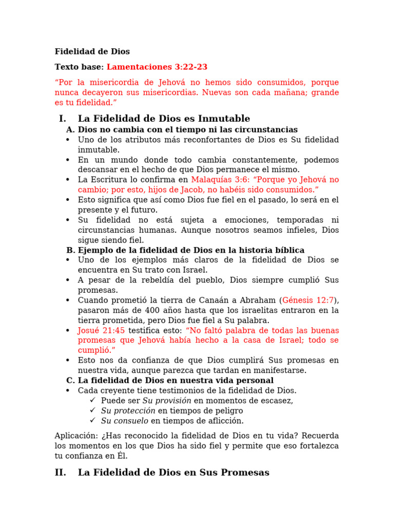 La Inmutable Fidelidad de Dios | PDF | Dios | Vida eterna (cristianismo)