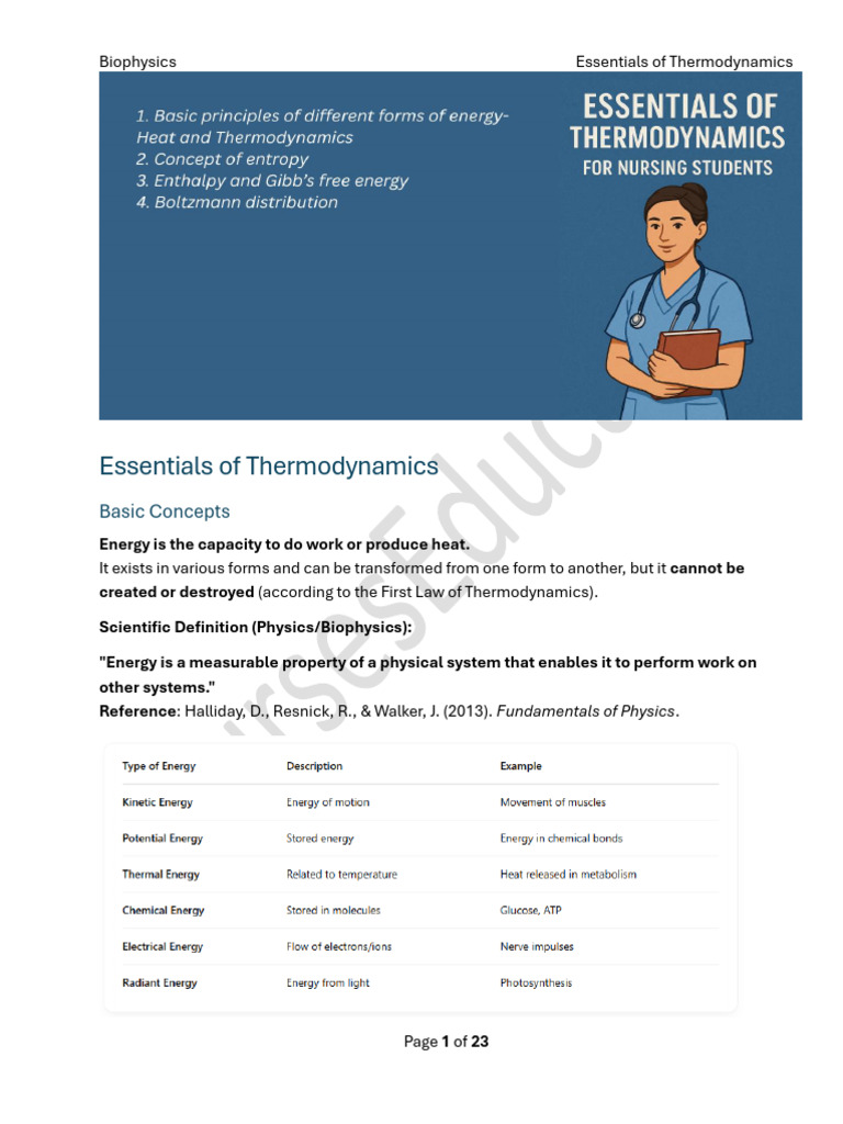 Biophysicsthermodynamics1chapternotes 250419184342 3d1c9b54 | PDF ...