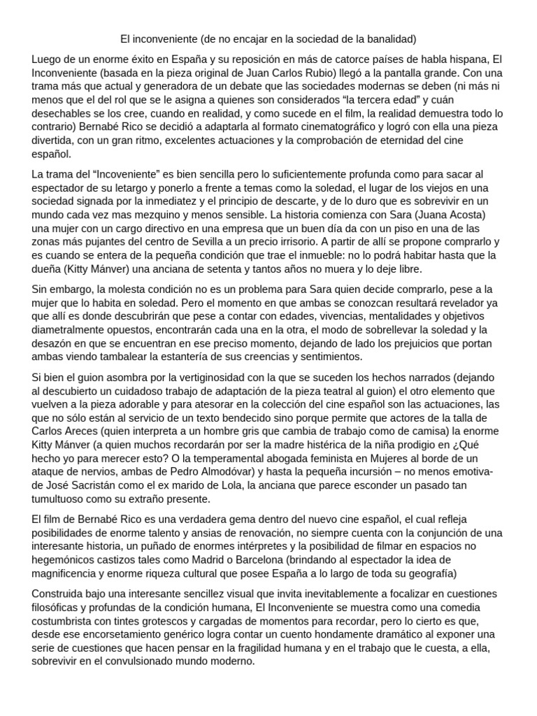 EL INCONVENIENTE | PDF