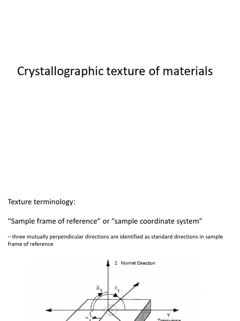 Crystallographic Texture Analysis Techniques | PDF | Coordinate System ...