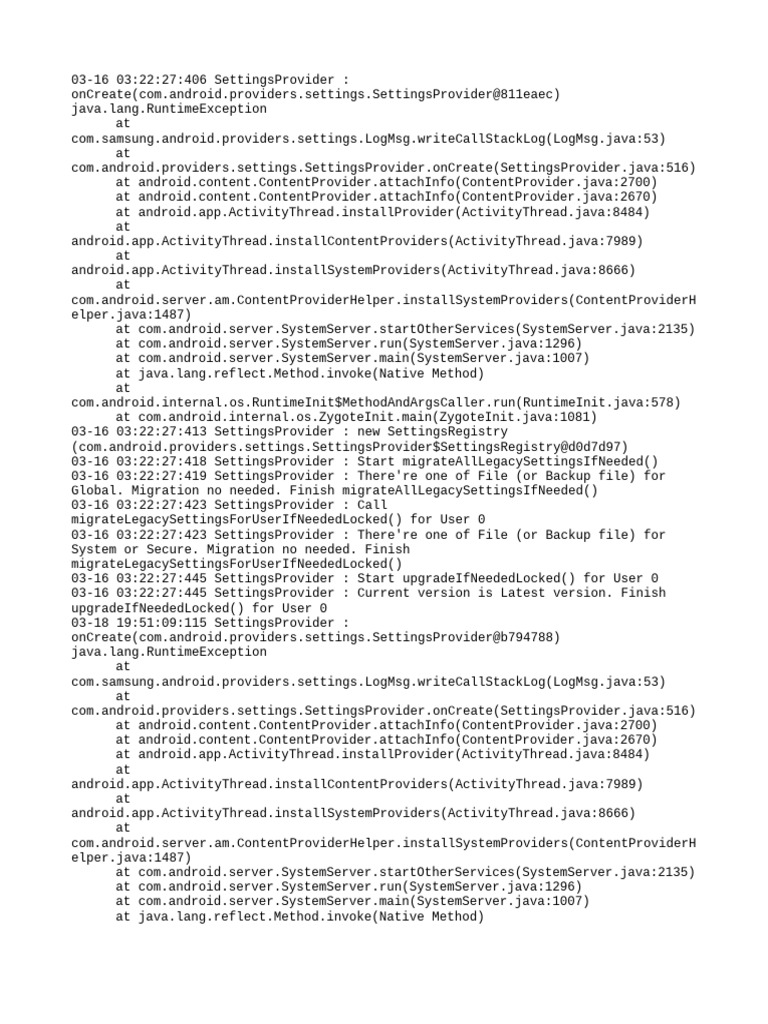 Settingsprovider | PDF | Software | System Software