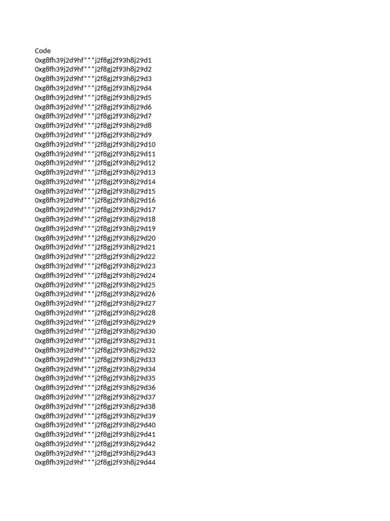 Template - Code List (1) | PDF