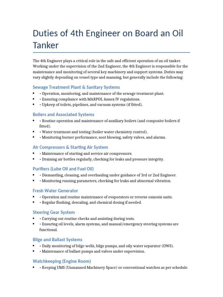 4th Engineer | PDF | Mechanical Engineering