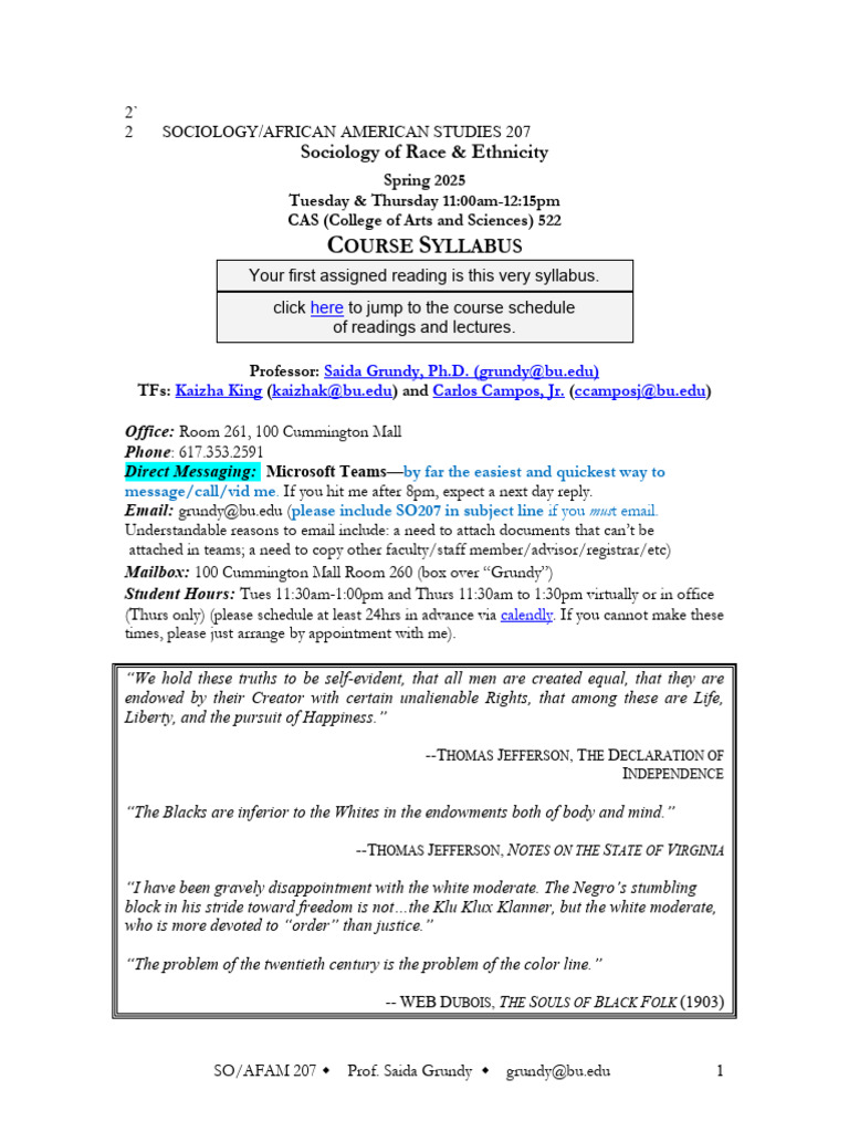 Sociology of Race & Ethnicity Syllabus | PDF | Race (Human ...