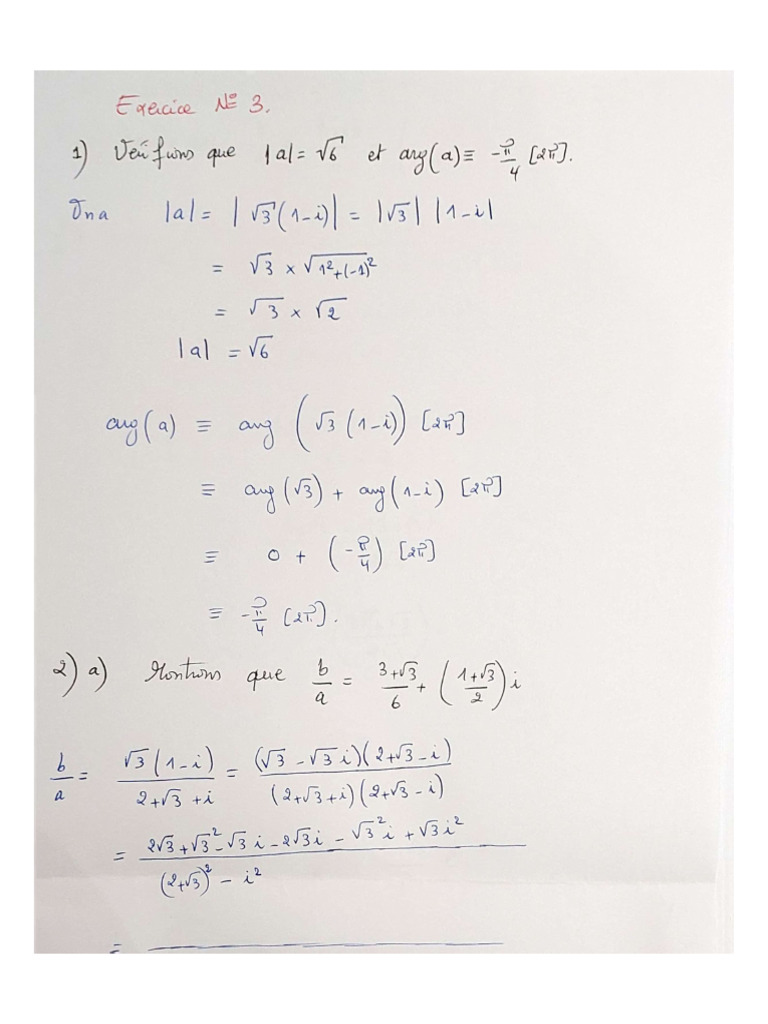 Correction Ex3 Complexe SN 2024 | PDF