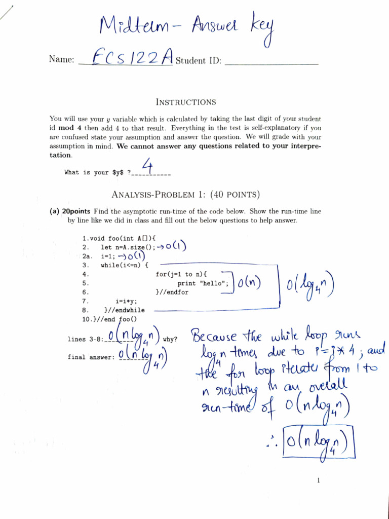 ECS 122A Asymptotic Analysis Guide | PDF | Computer Programming ...